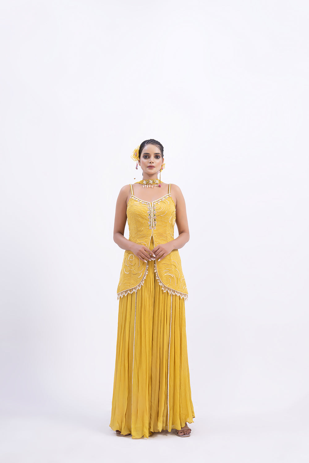 yellow Gharara suit