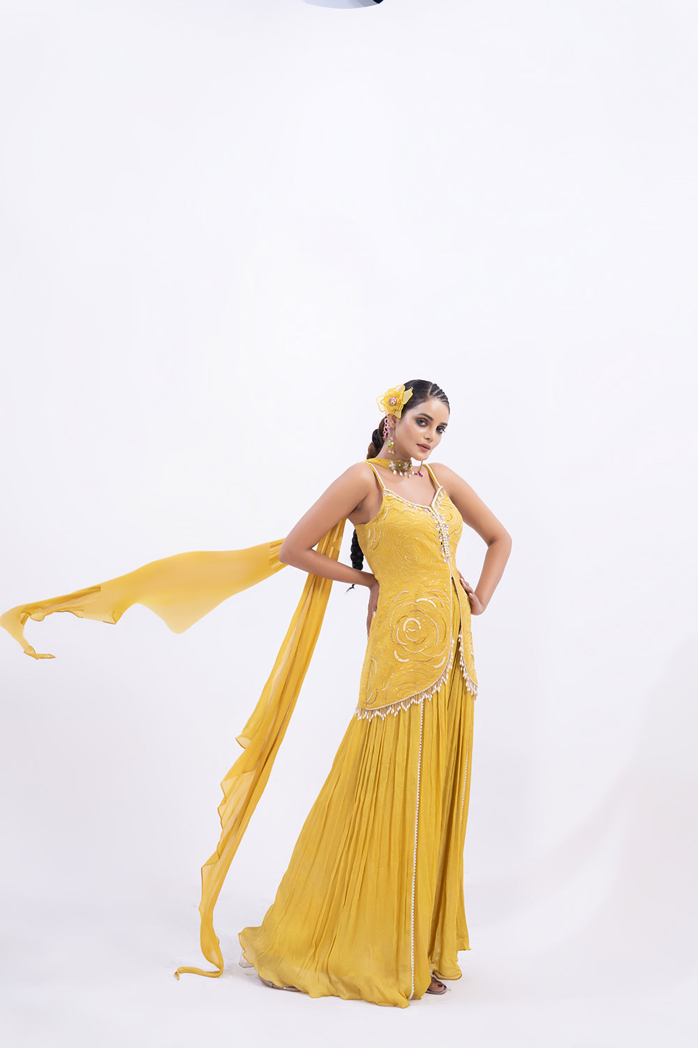 yellow Gharara suit