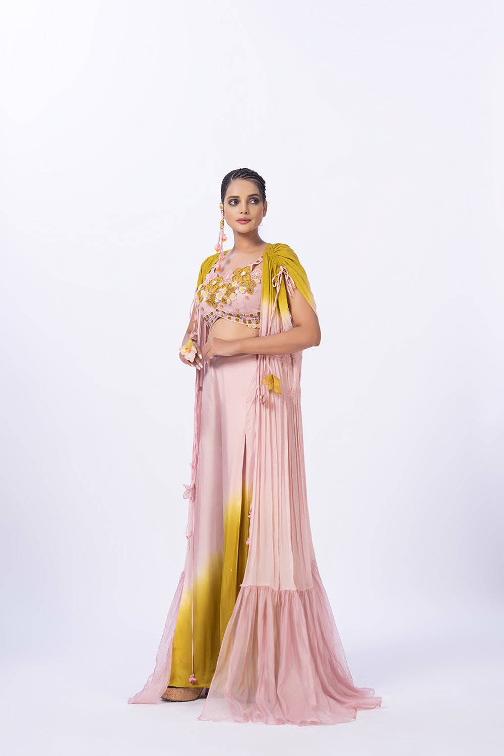 Ombre Pant set with blouse and a fancy Shrug.