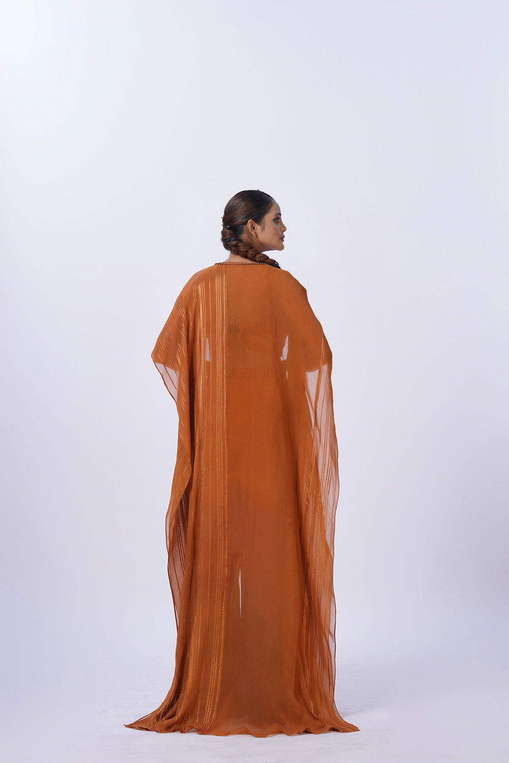Tri colour ombre pant set with blouse and a shrug