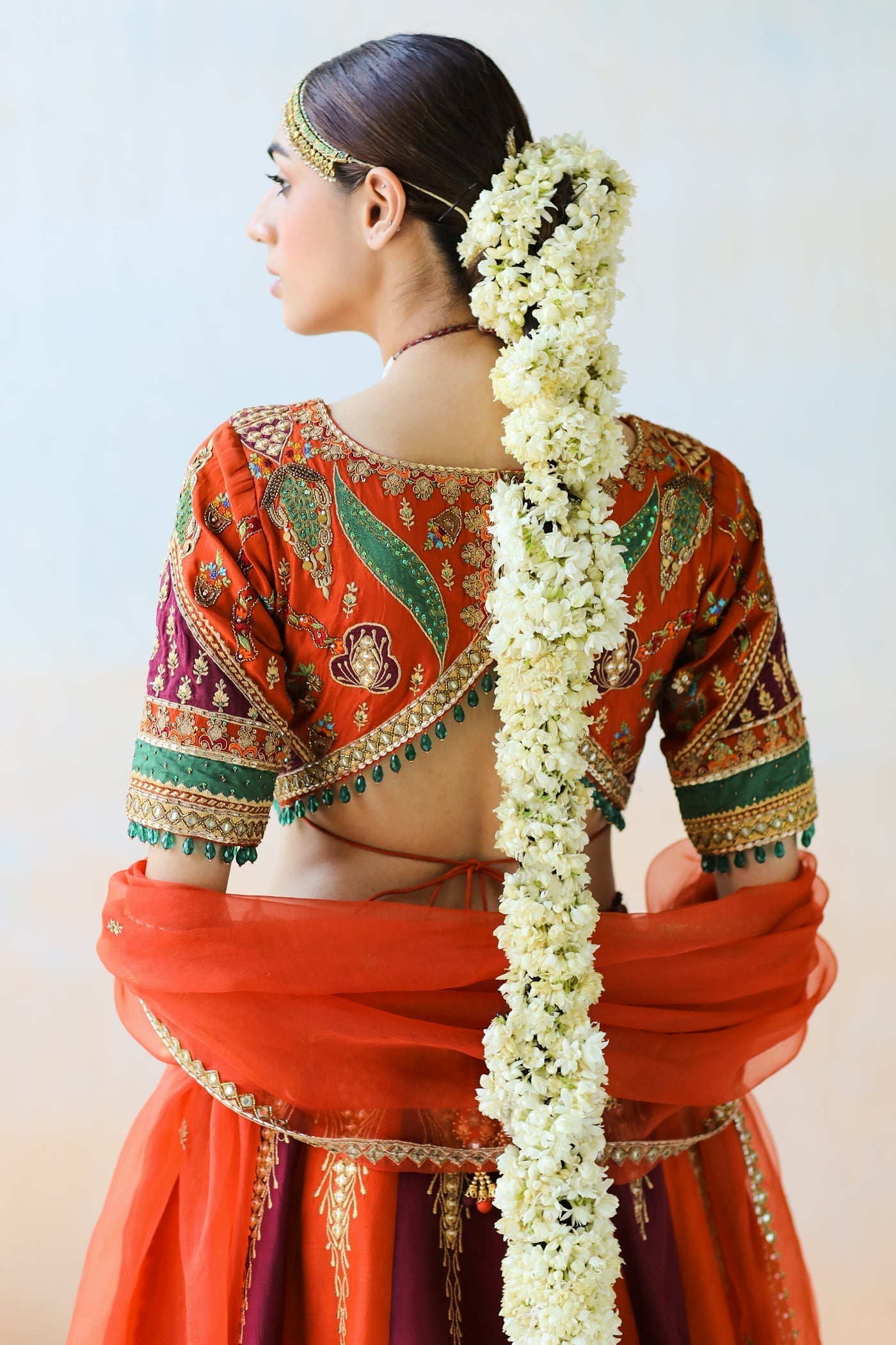 Burgundy & Rust Lehenga Set