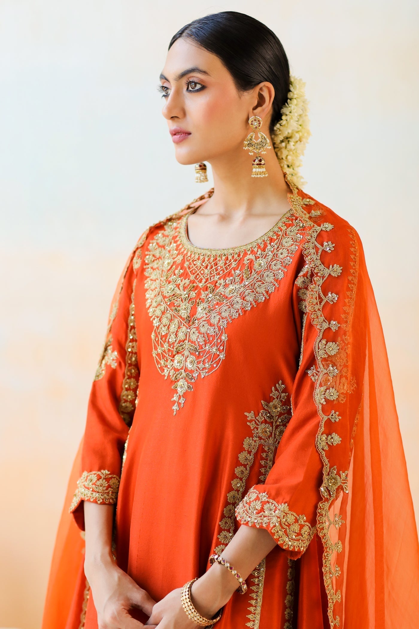 Featuring a Fire Rust Kurta Set with Salwar