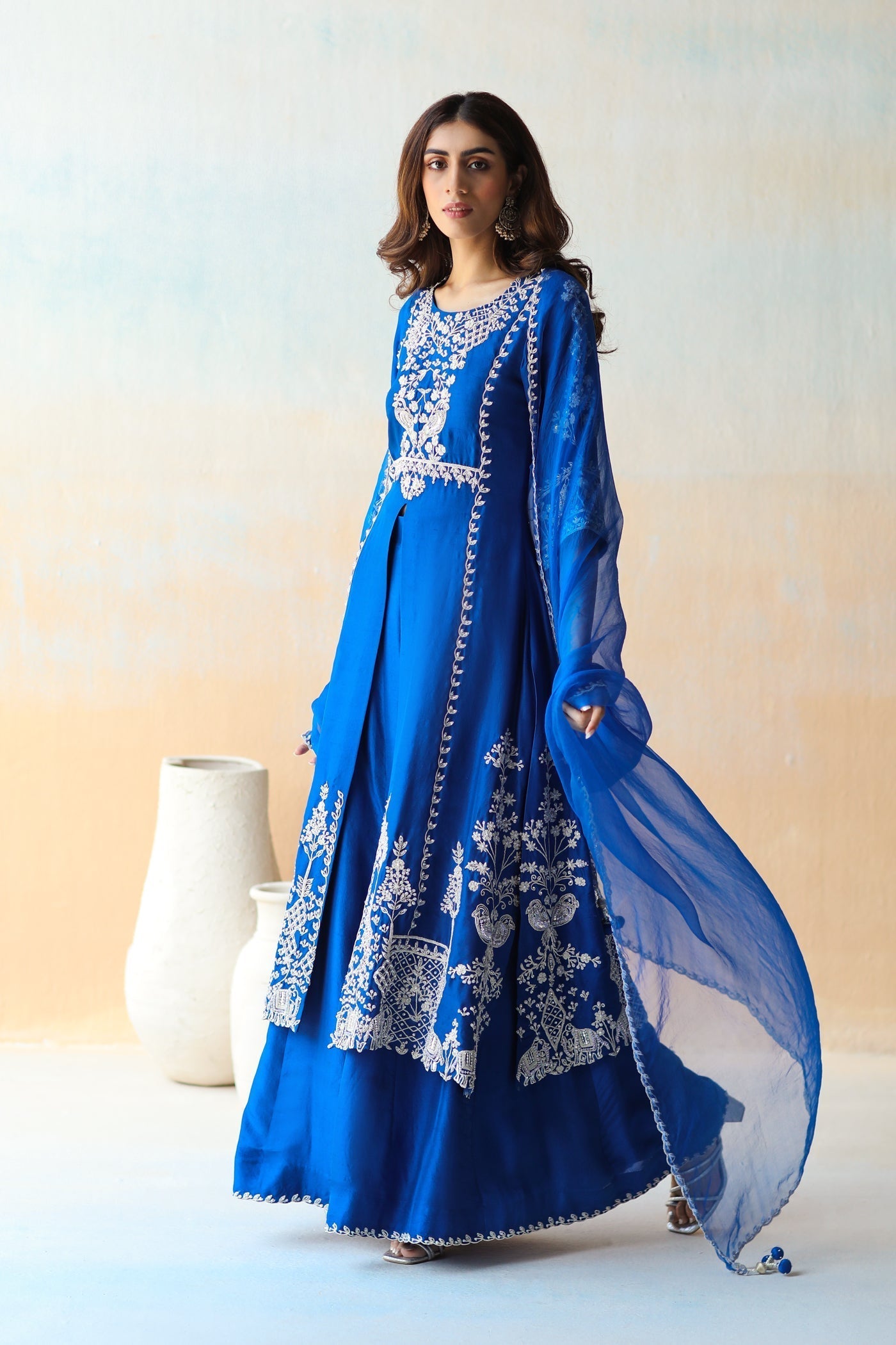 Cobalt Blue Kurta Set with Sharara