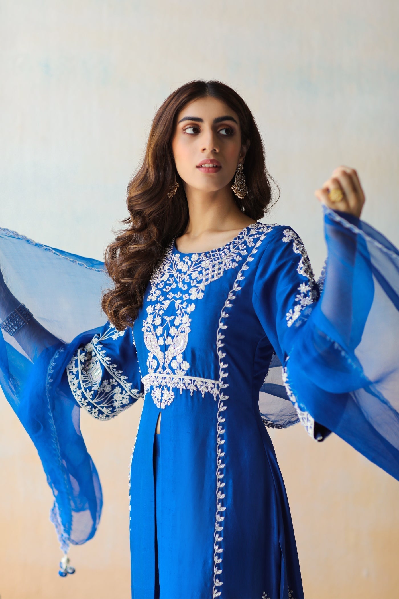 Cobalt Blue Kurta Set with Sharara