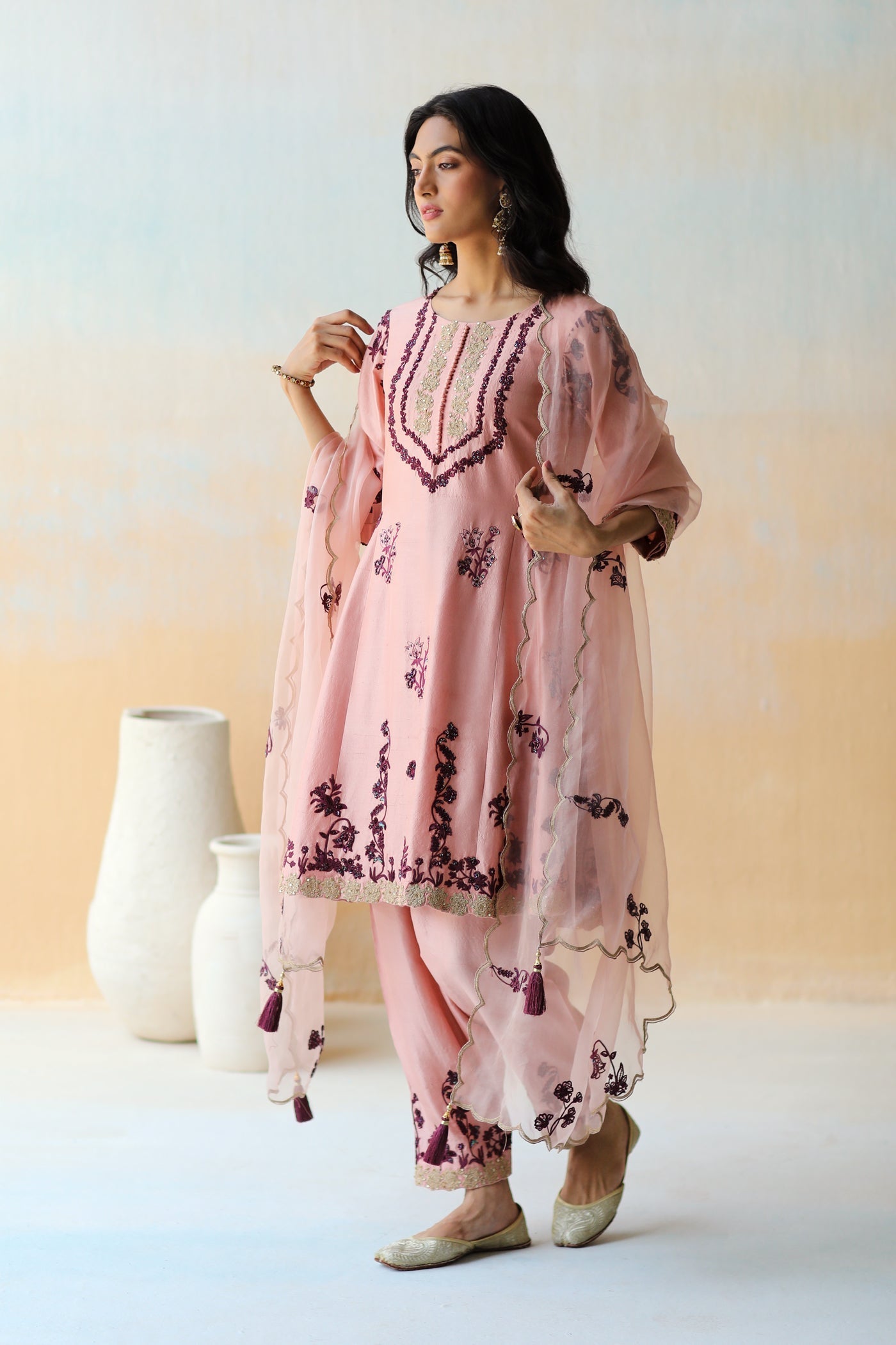 Onion Pink Kurta Set with Salwar