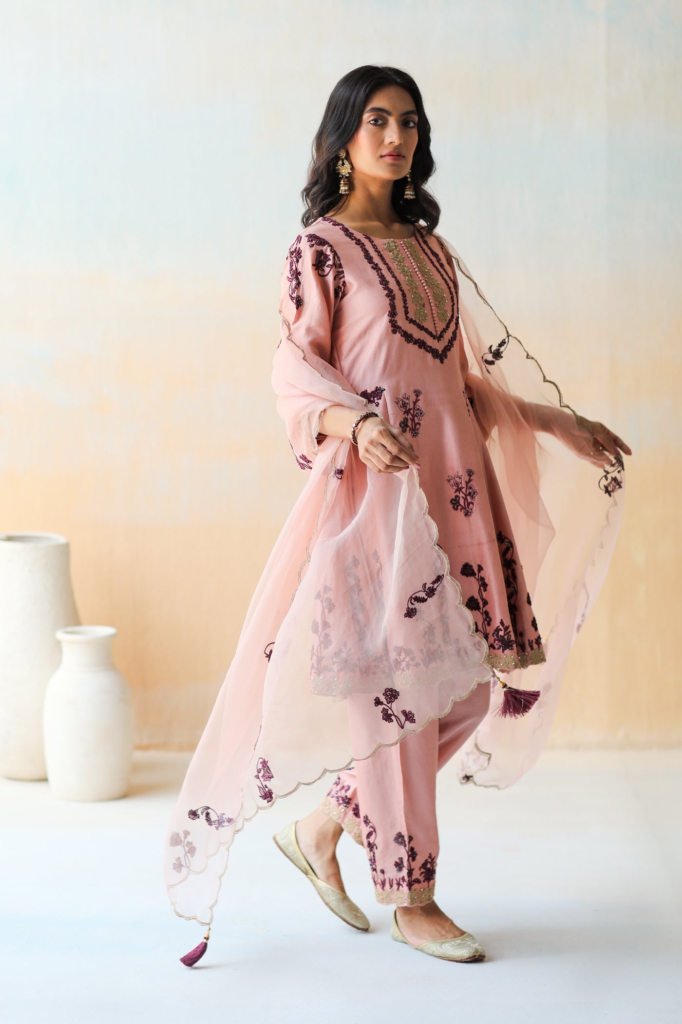 Onion Pink Kurta Set with Salwar