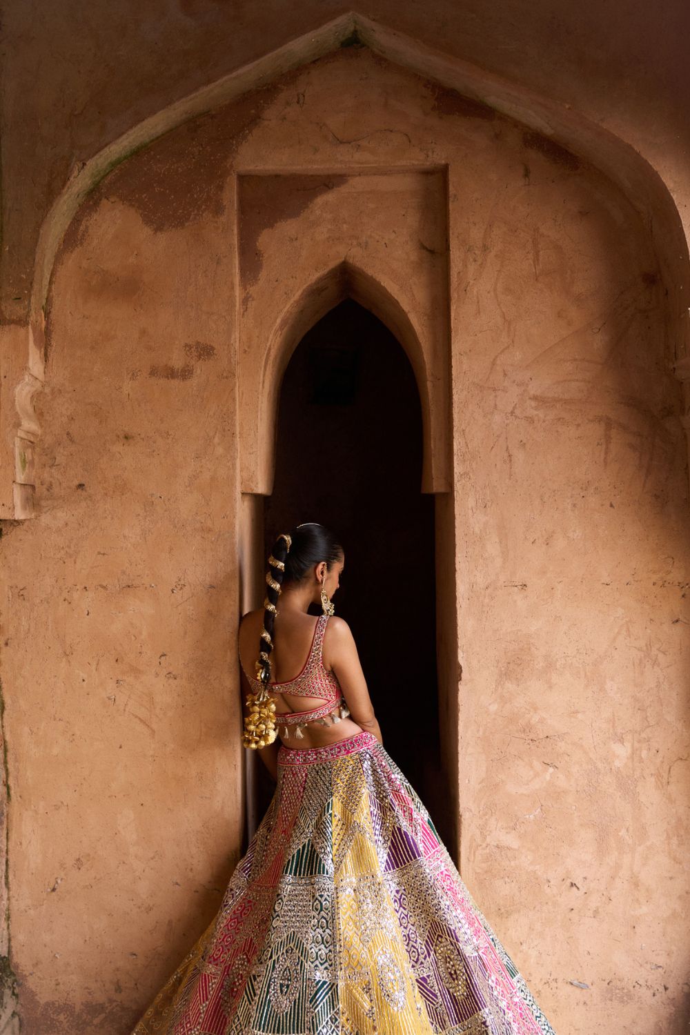 RANG —Multi colored Lehenga Set with Contrast Blouse