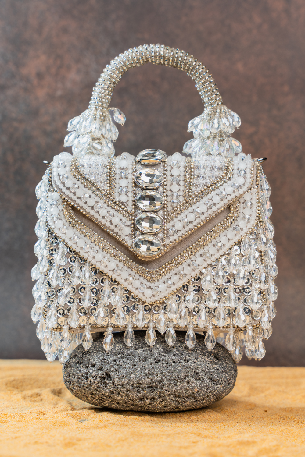 Chevron Crystal Kasse Silver