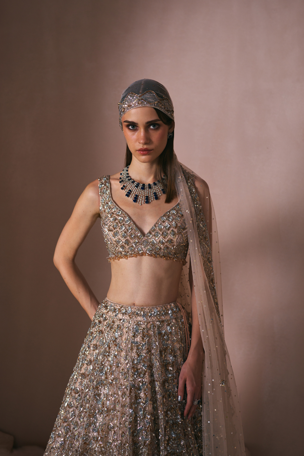 Champage Stardust Lehenga Set