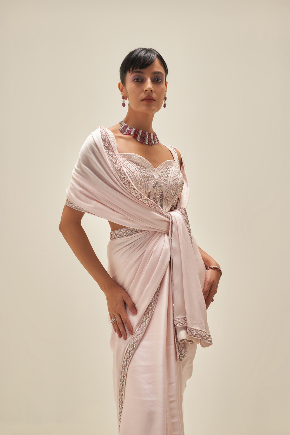 Blush Mirage Saree Set