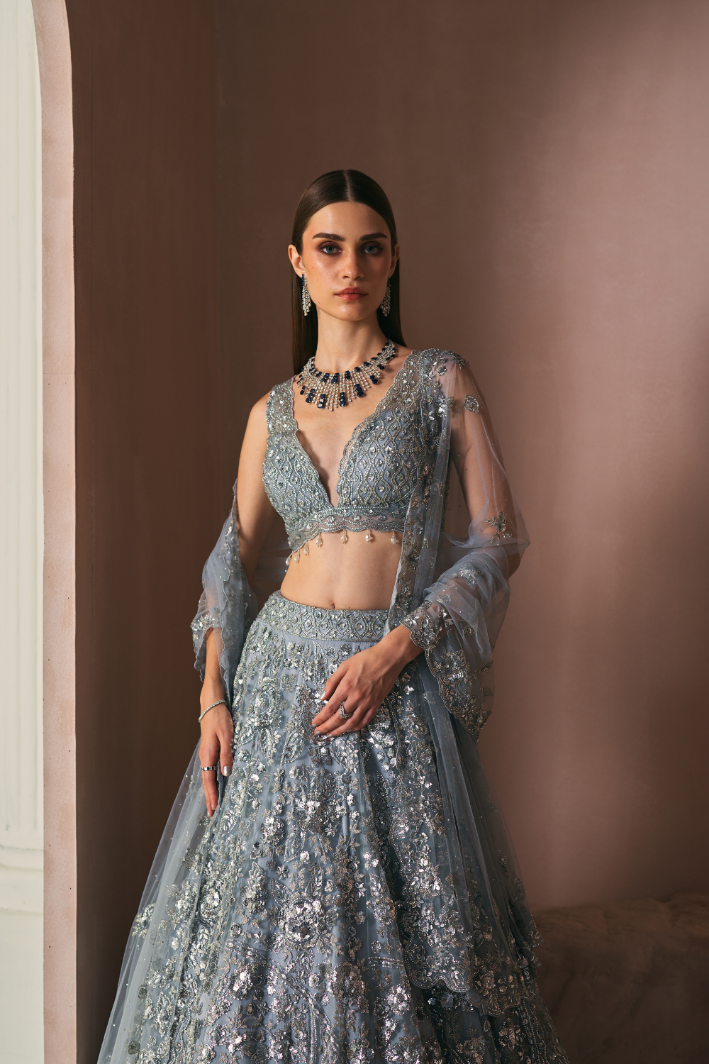Moonstone Frost Lehenga Set