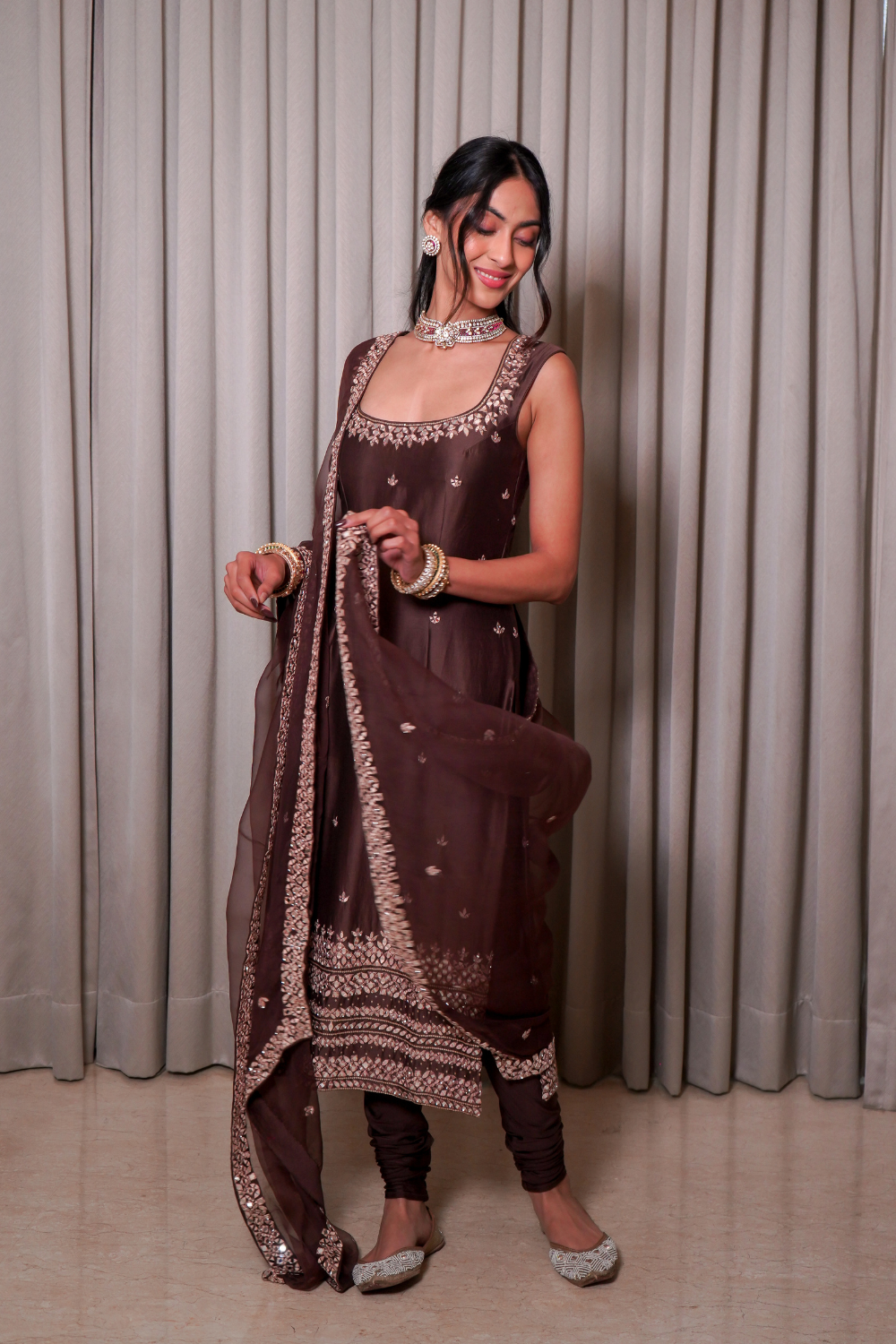 Brown Kurta Set