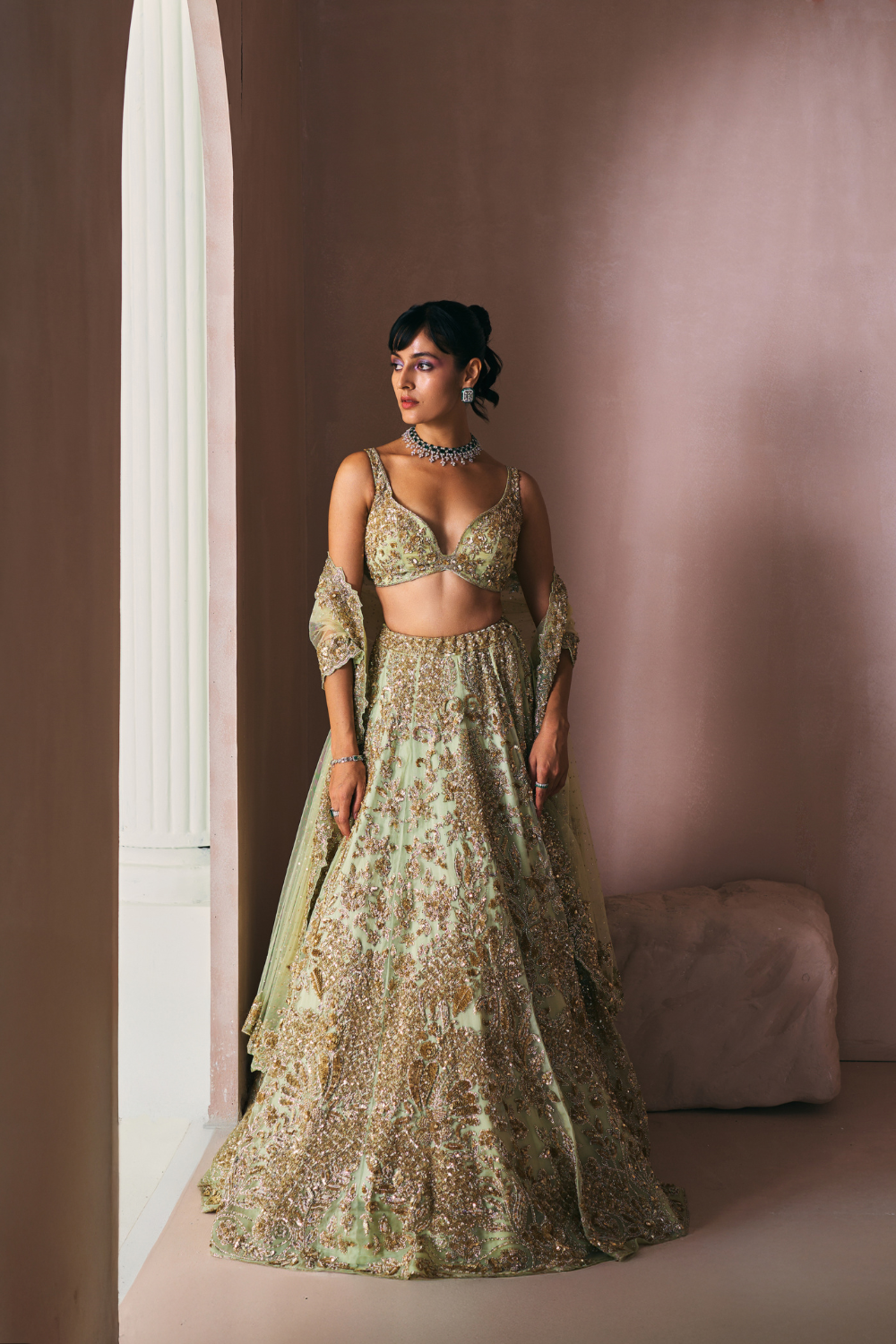 Olive Opulence Lehenga Set