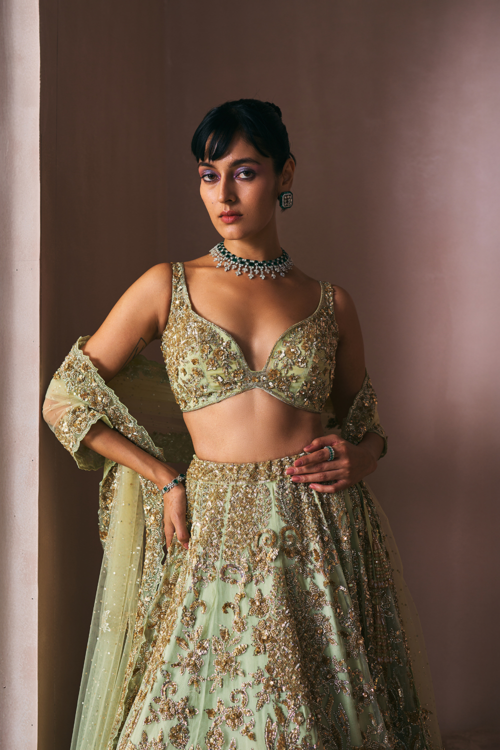 Olive Opulence Lehenga Set