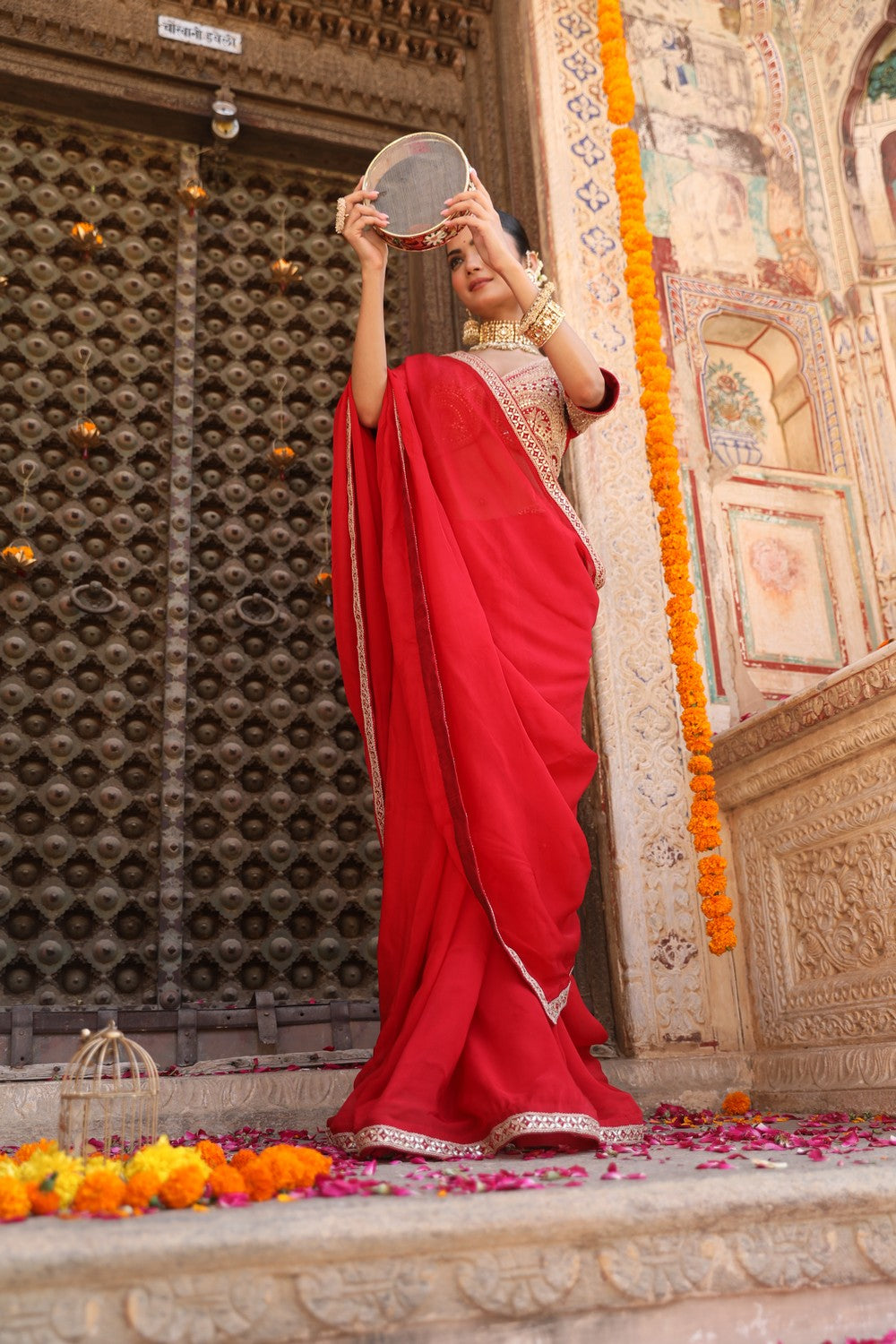 Laal Surakh Saree