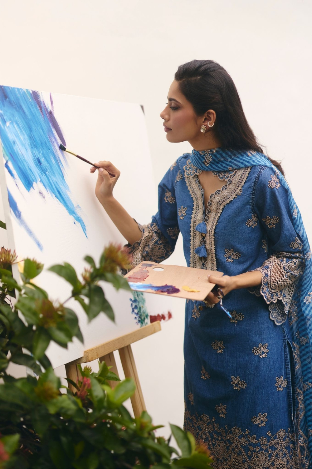Luri Denim Kurta Set