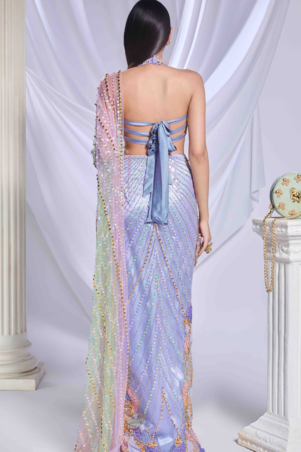 Moonlit melody saree