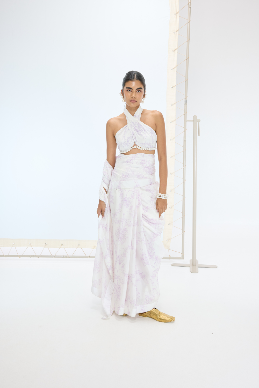 The Ruby Saree in Off-white