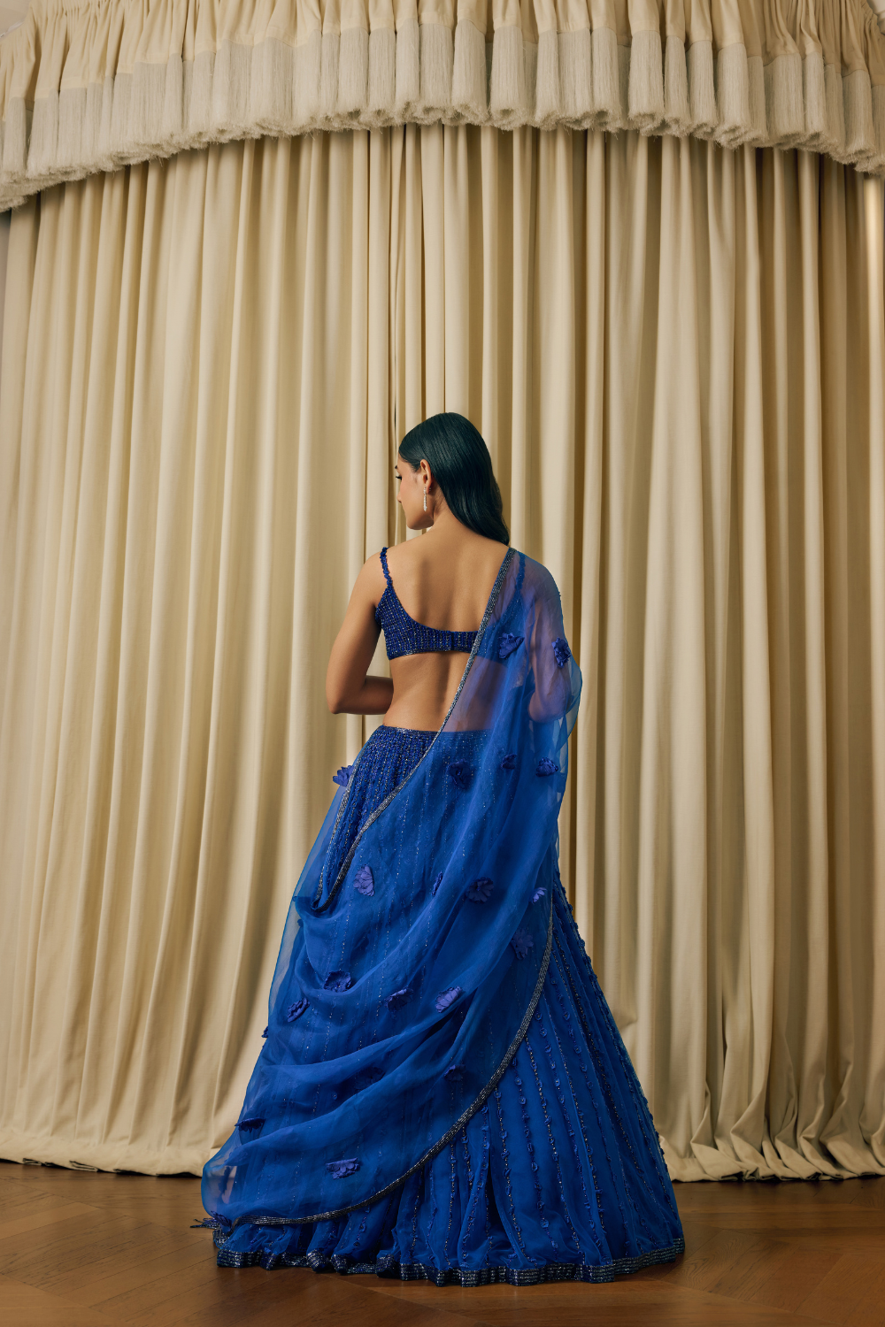 3d flower lehenga