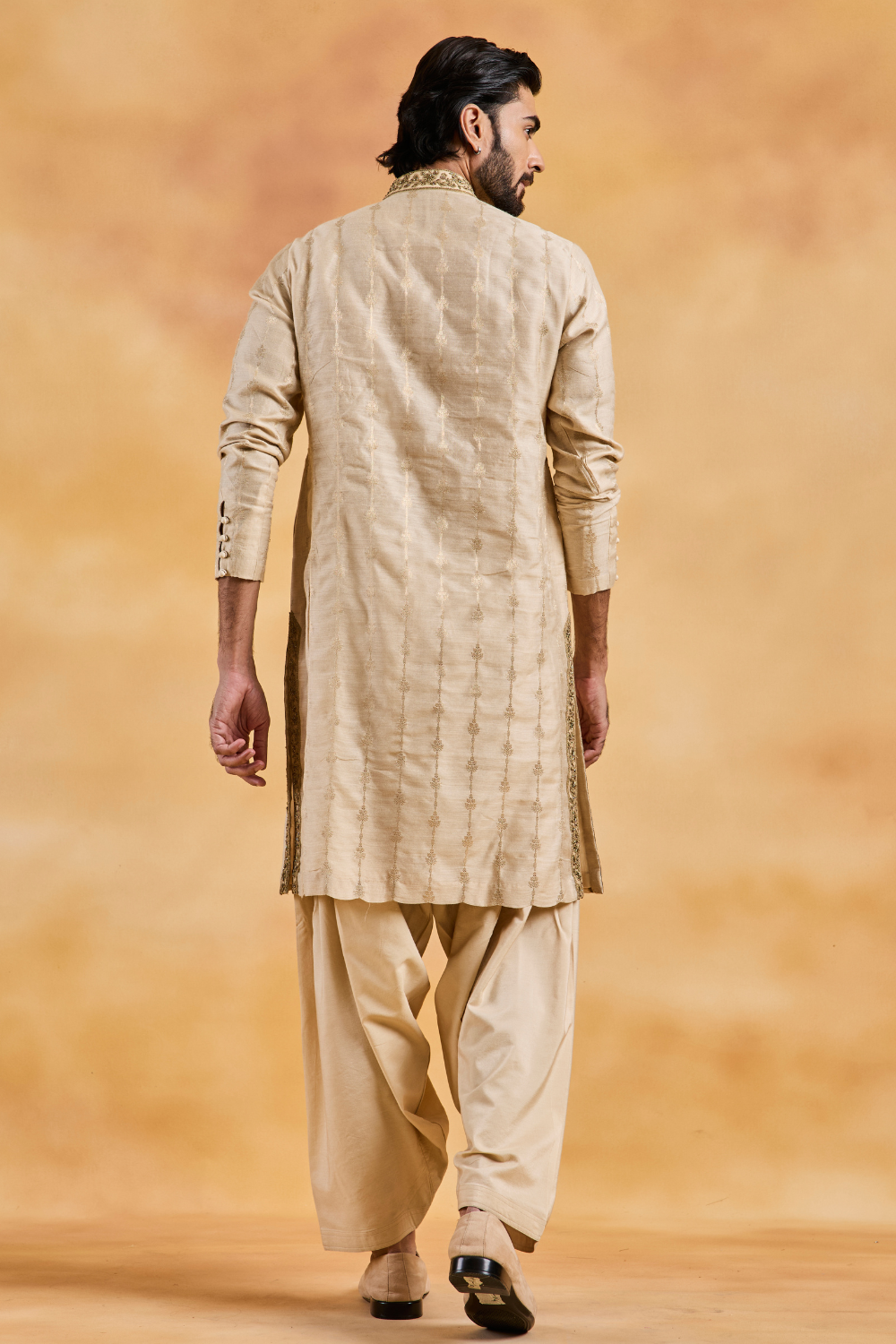 Beige Banarasi Booti Kurta Salwar Set
