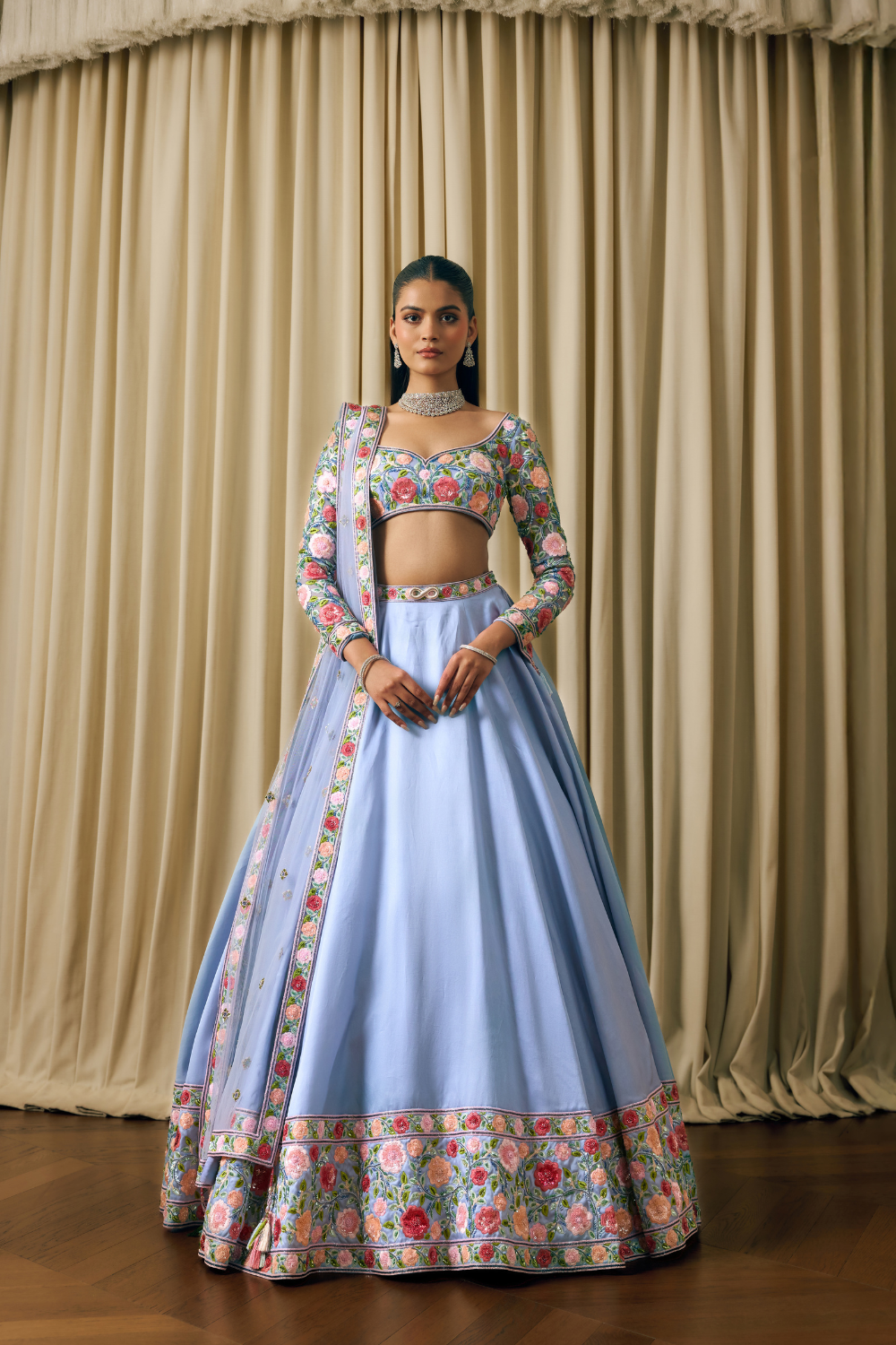 Hand embroidered Lehenga