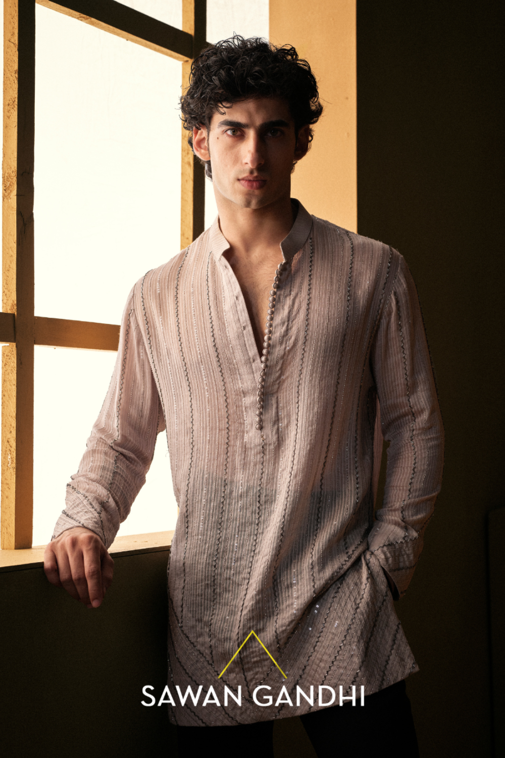 GREY KATDANA KURTA