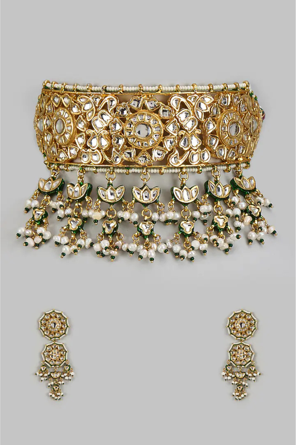 Noor Mahal Jaipuri Kundan Pearl Choker Set