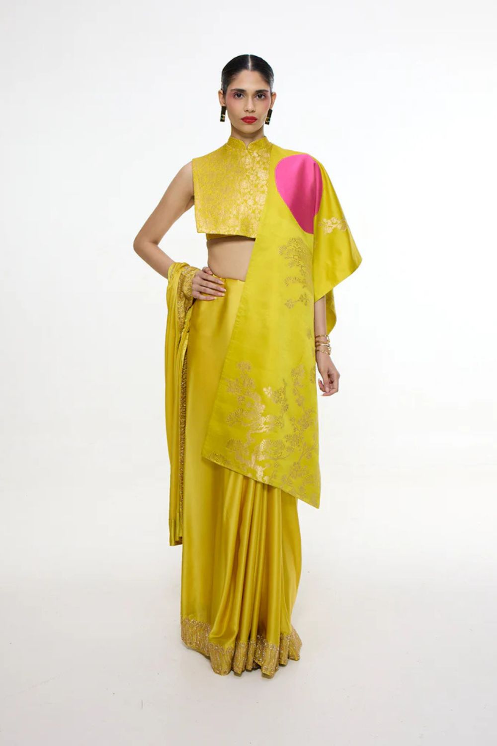 Handwoven Canary Yellow Silk Shawl