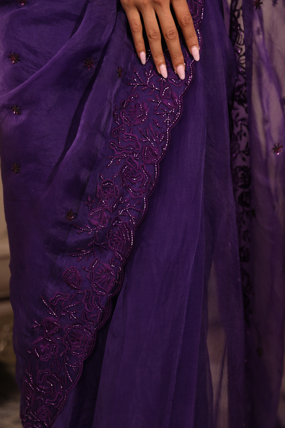 Purple Nyra Saree Set