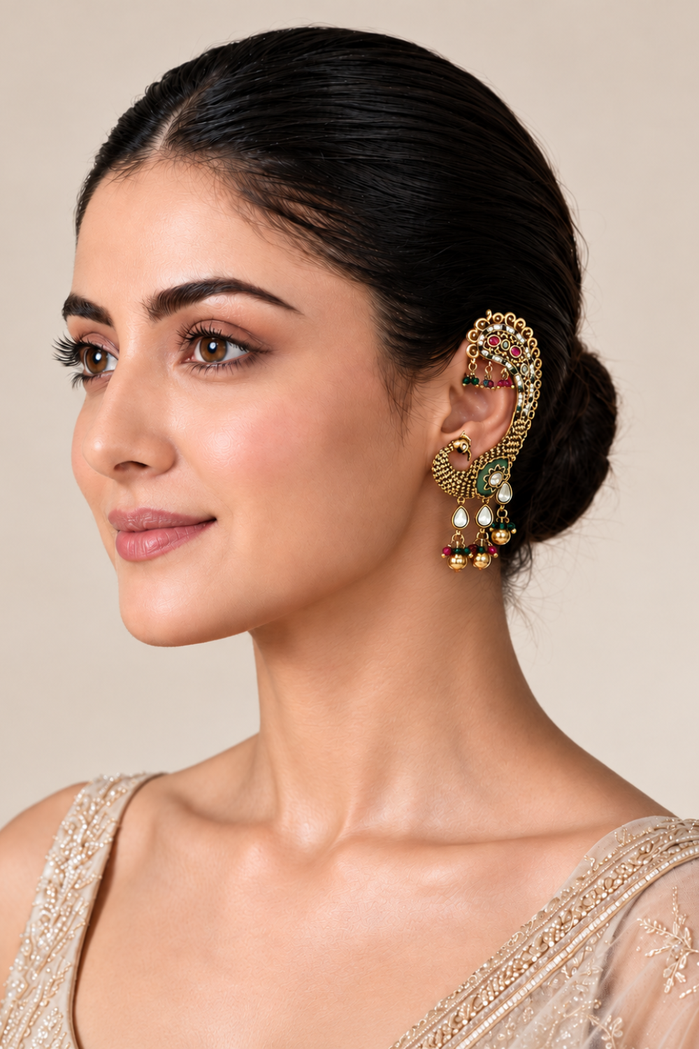 Multicolour Peacock Statement Earrings