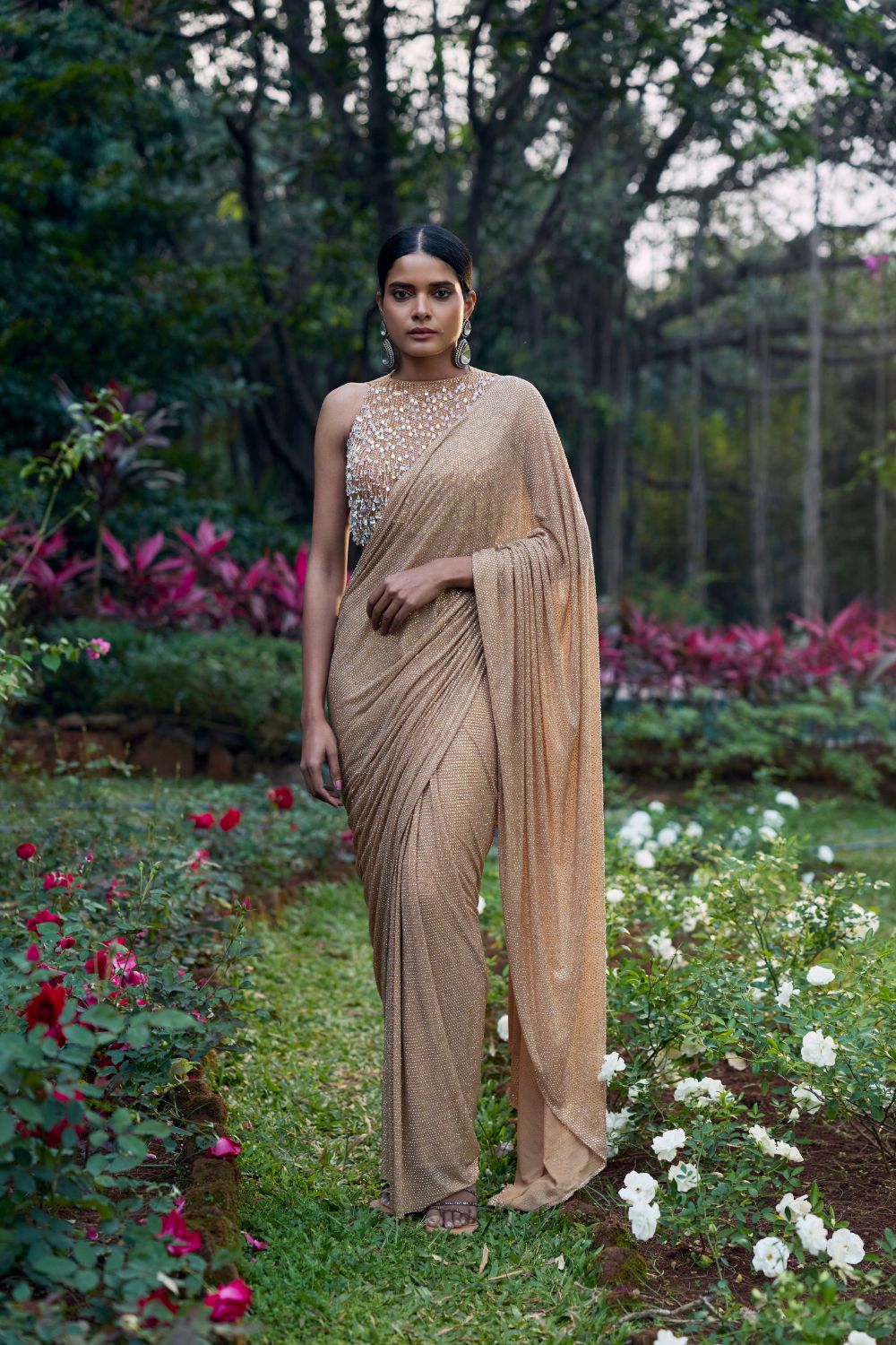 Kanak Tara Crystal Saree Set