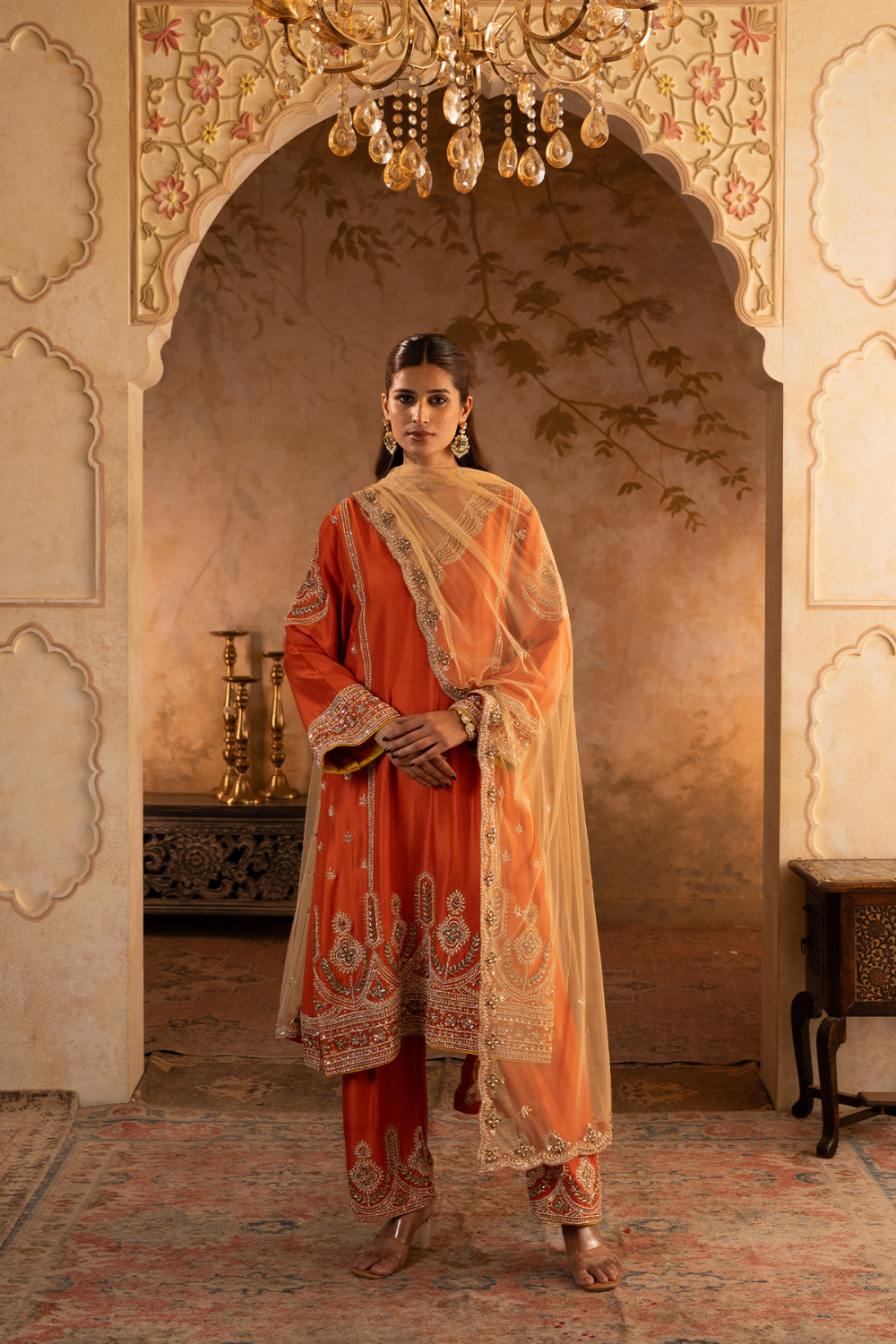 Rust Silk Suit Set