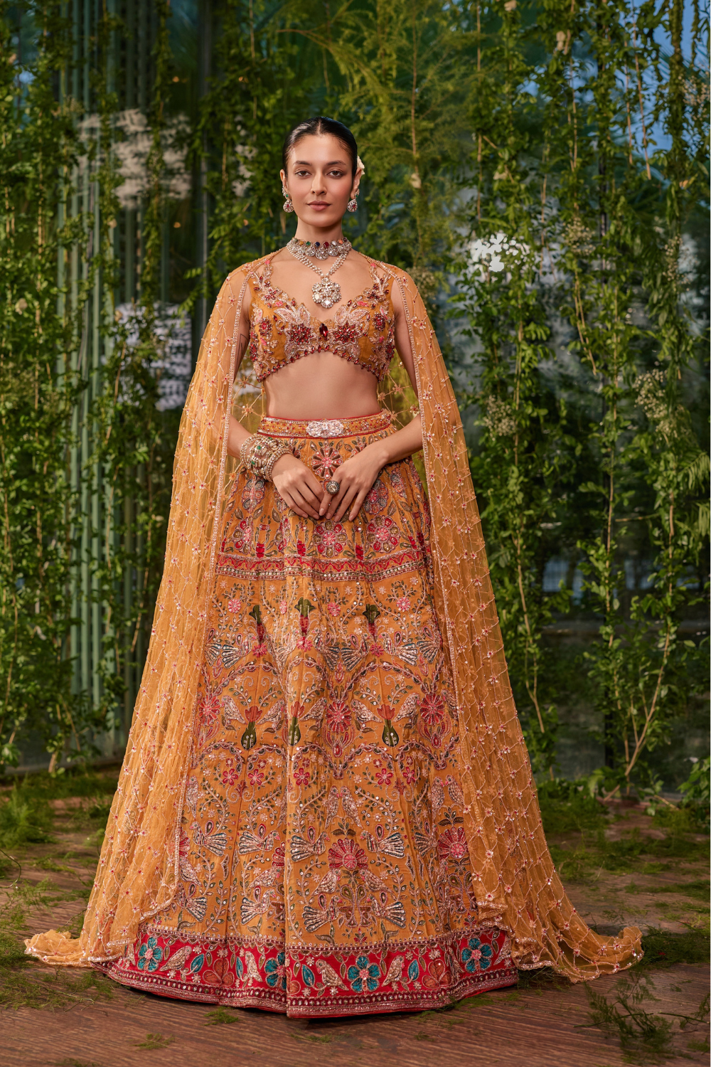 Pakshi Jaal- The living tapestry lehenga