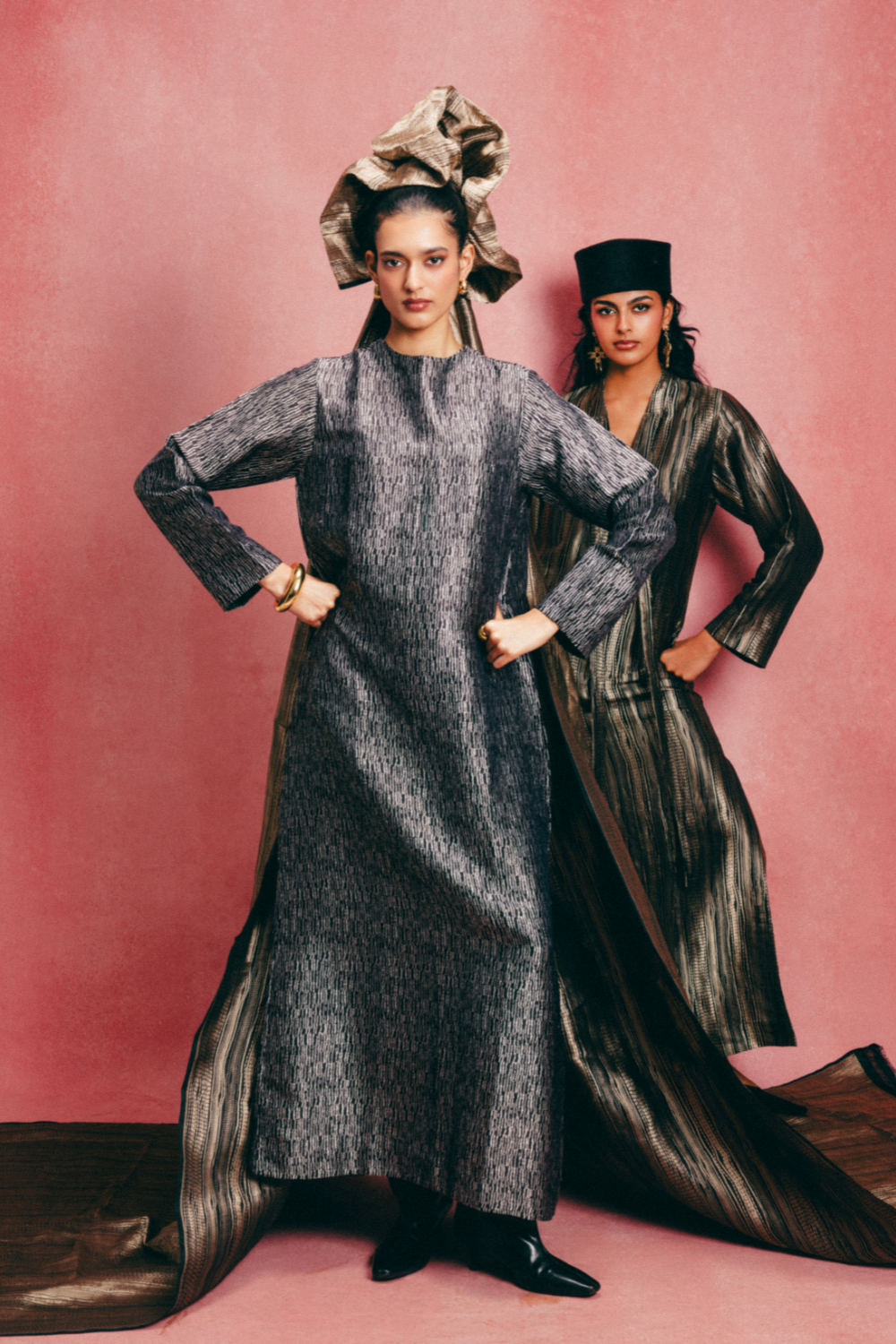 Handwoven Black Banarasi Kaftan