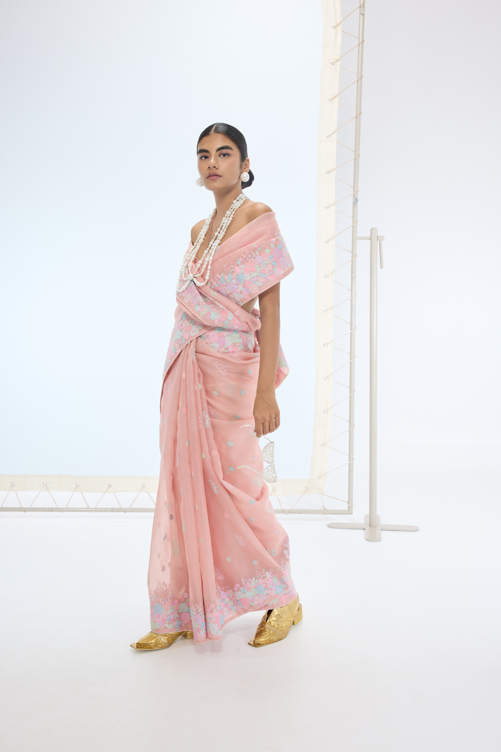 The Lexi Saree in Peach