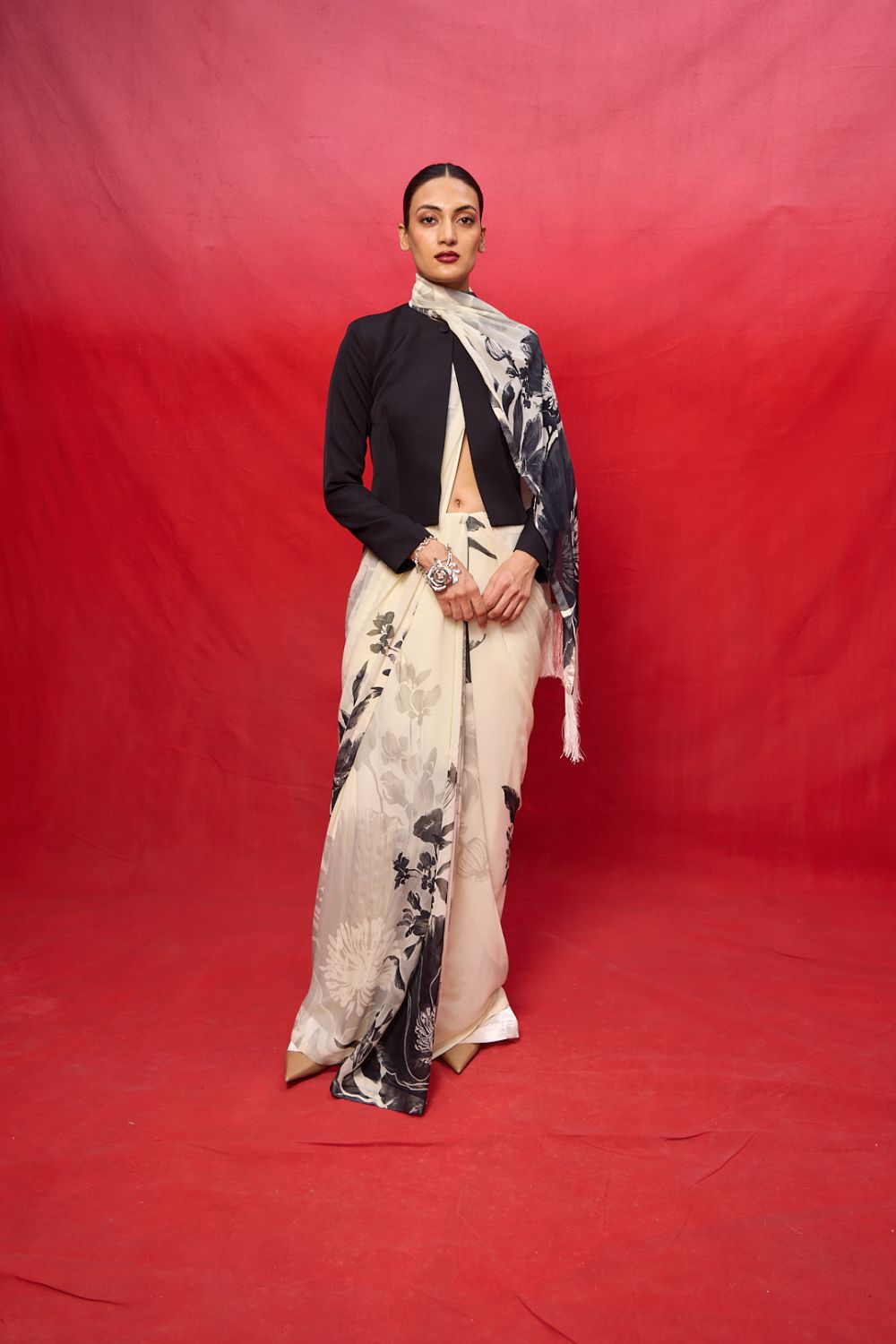 Handwoven Pistachio Green Georgette Digital Print Saree