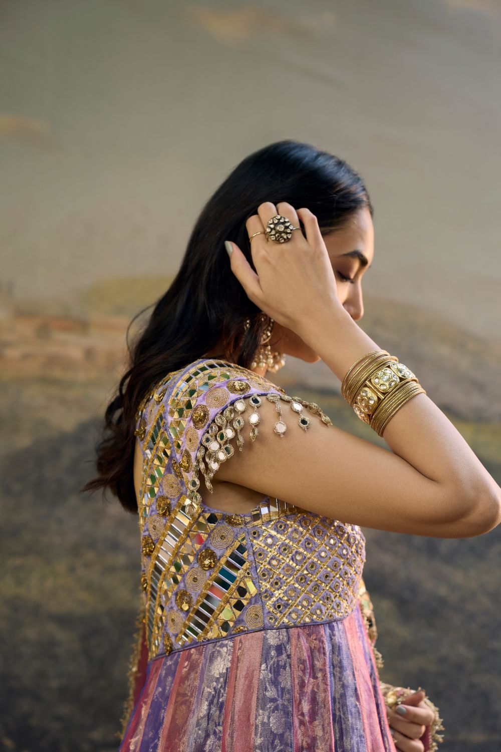 Gulrangi Mirror Anarkali Set