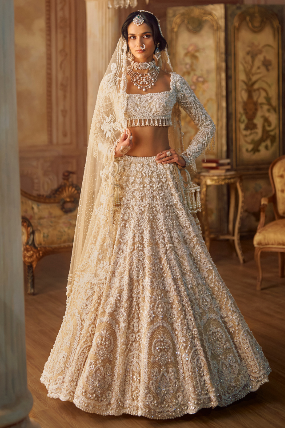 Nude Pearl Lehenga Set