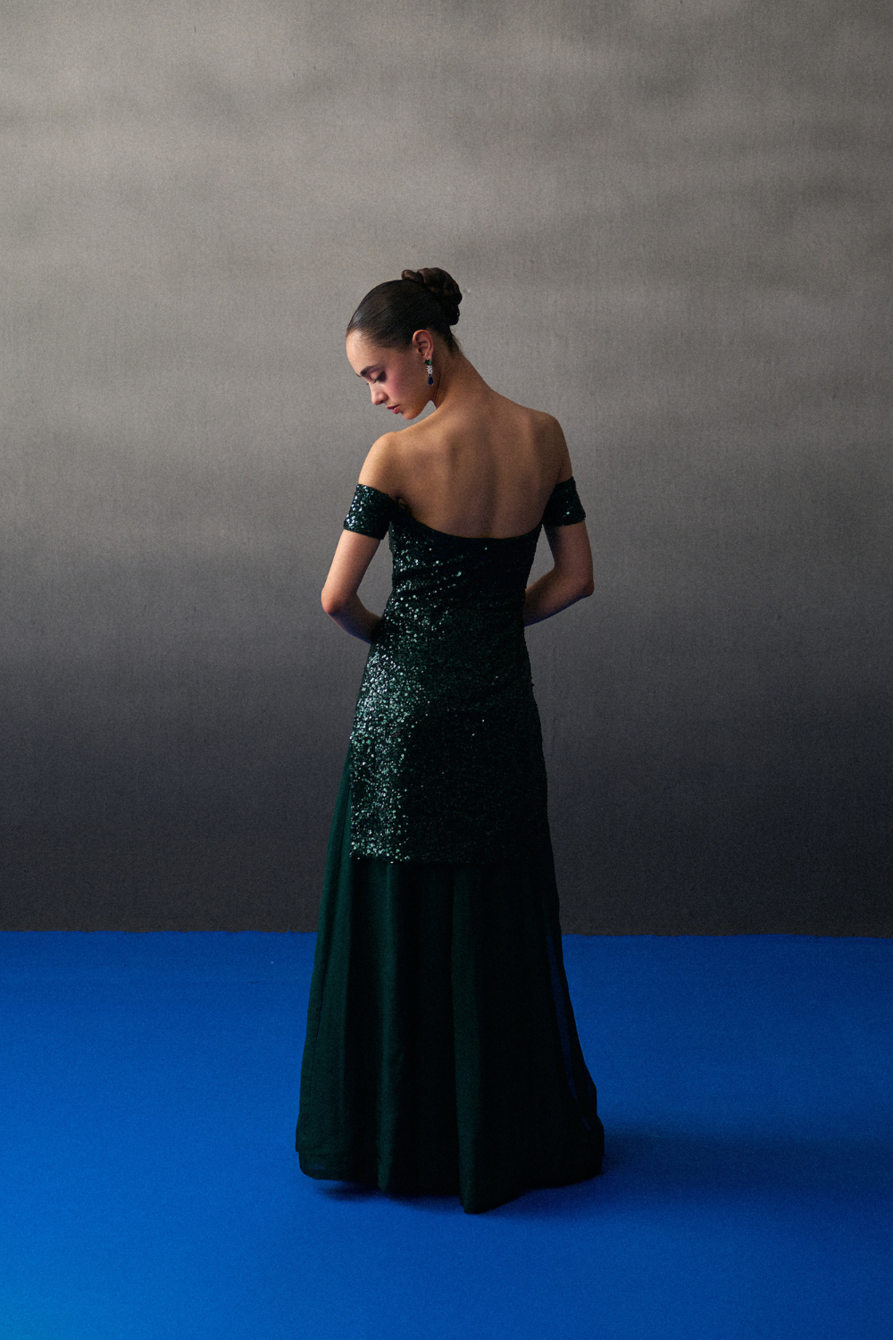 Green Sequins Sharara Set