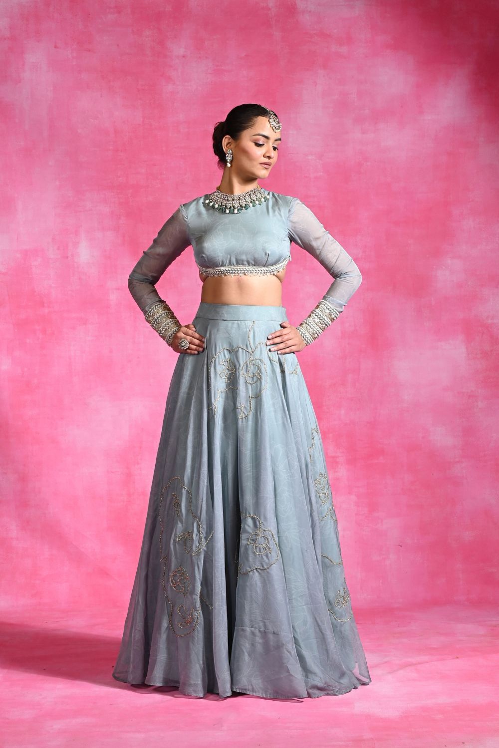 Icy Garnet Set Lehenga