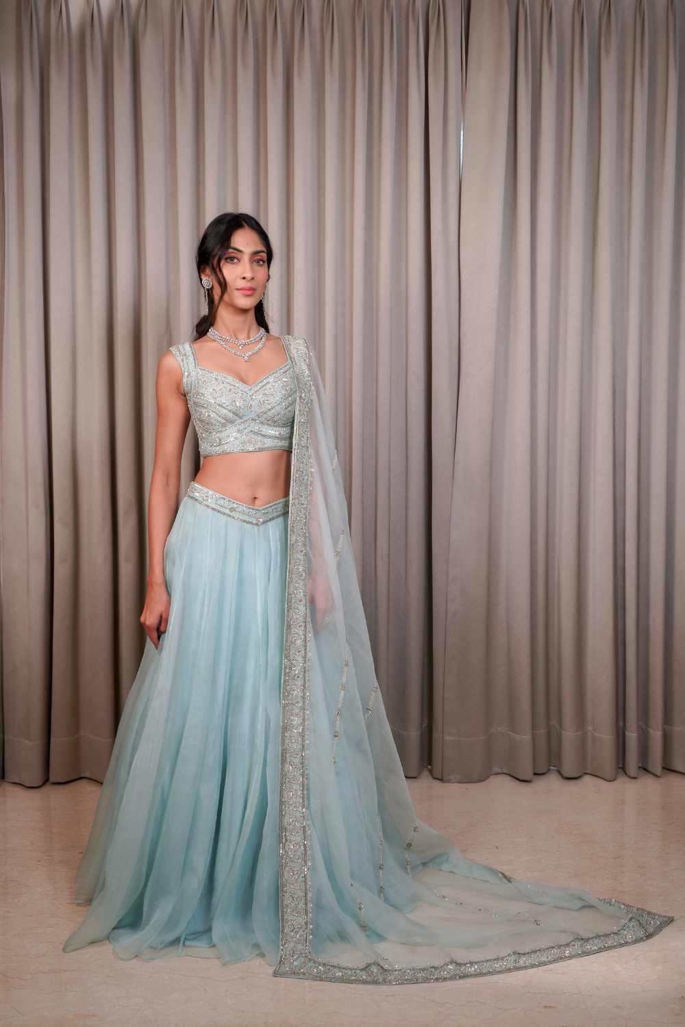 Ice Blue Lehenga Set
