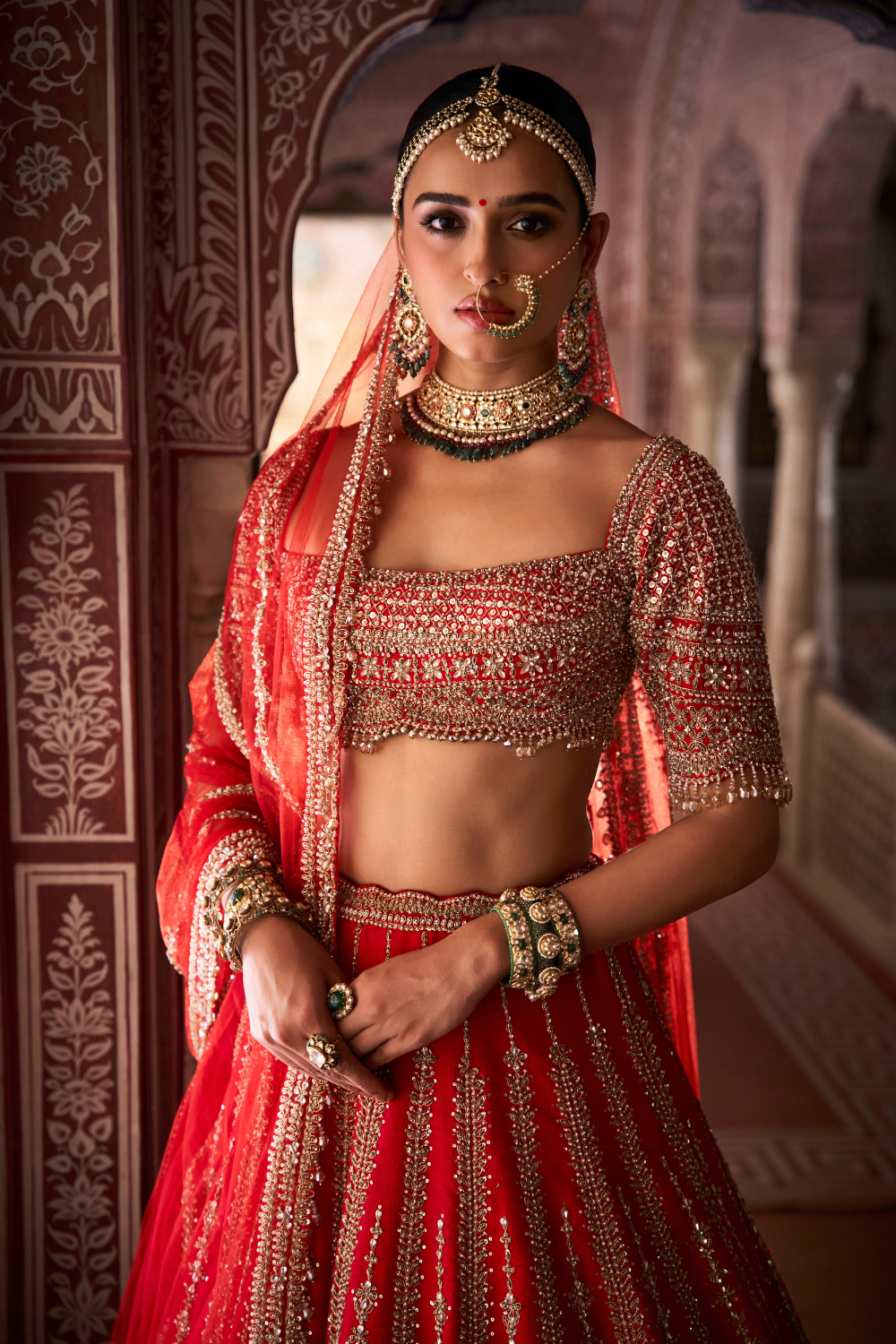 Red Zardosi Lehenga Set