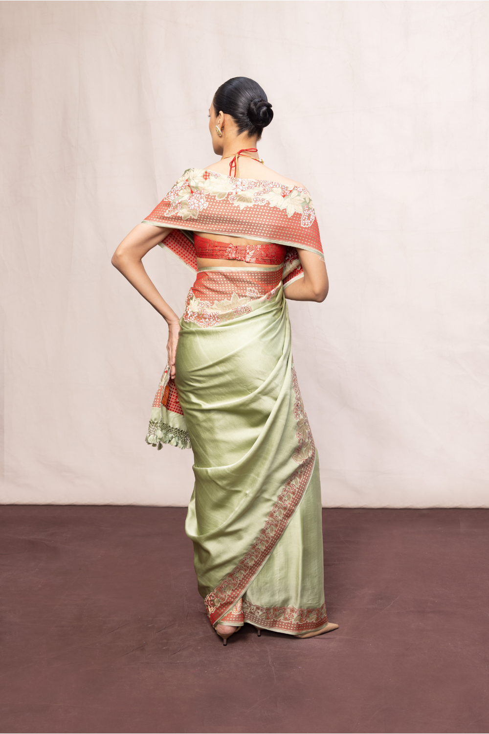 Handwoven Pistachio Green Silk Banarasi Saree