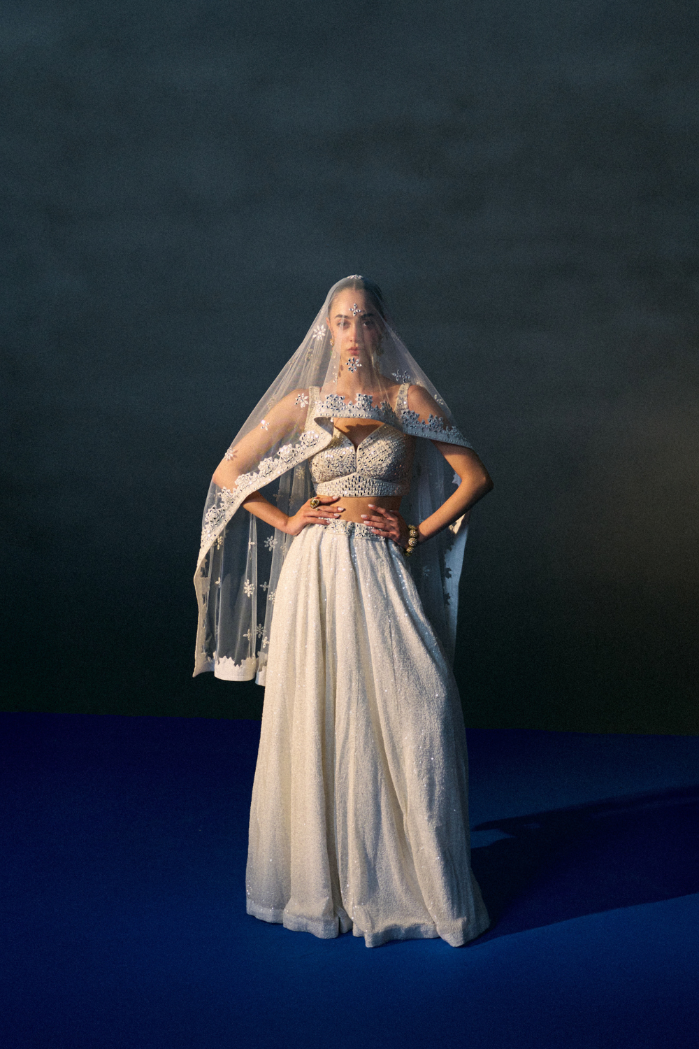 White Festive Lehenga Set