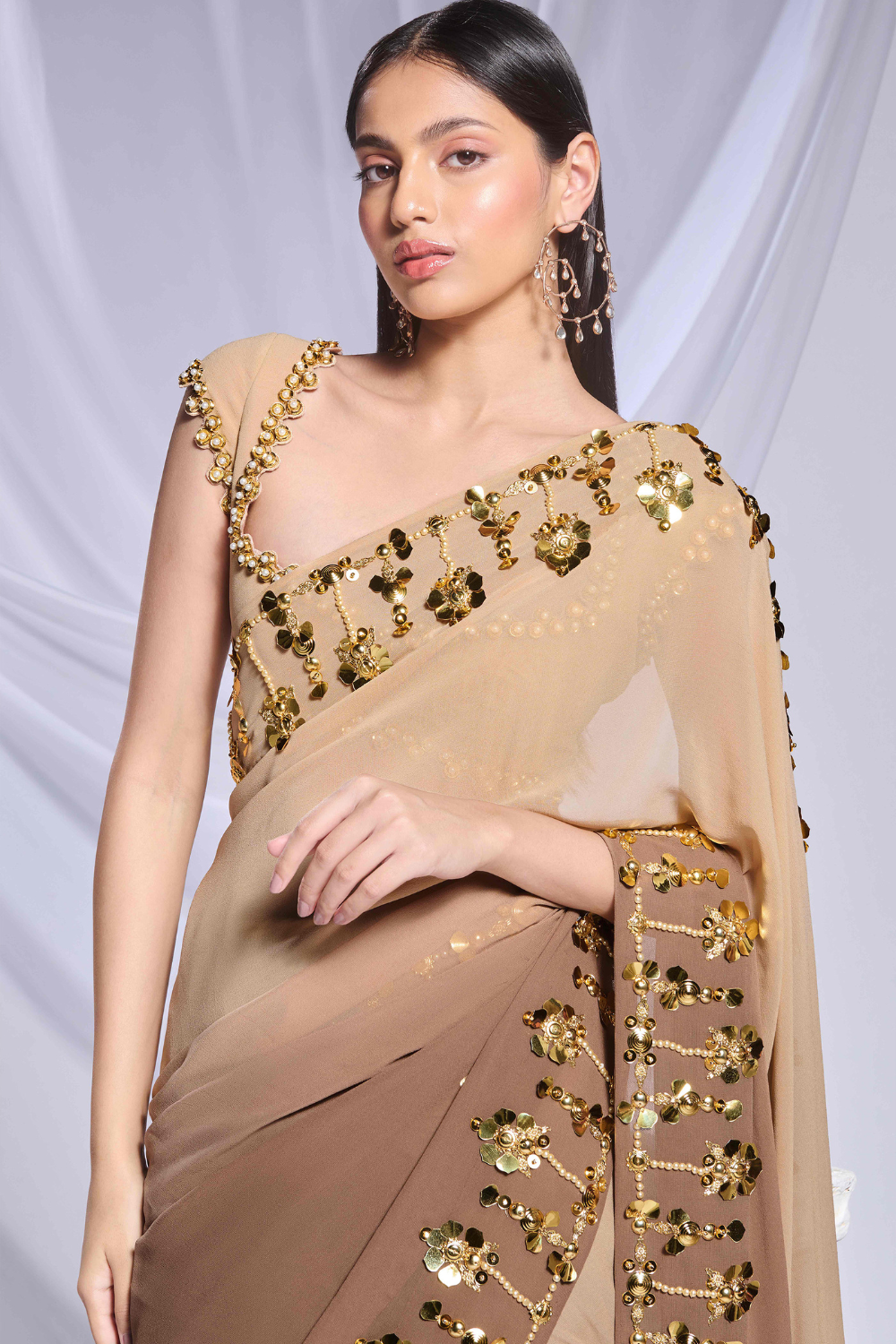 Taupe it up saree set