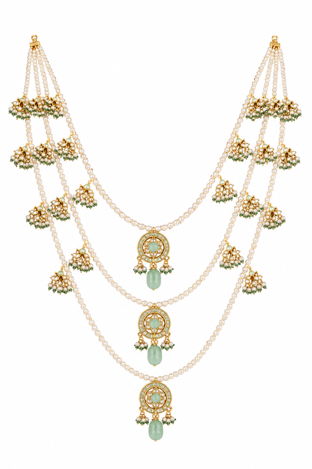 Three-Layered Pearl & Kundan Groom Mala