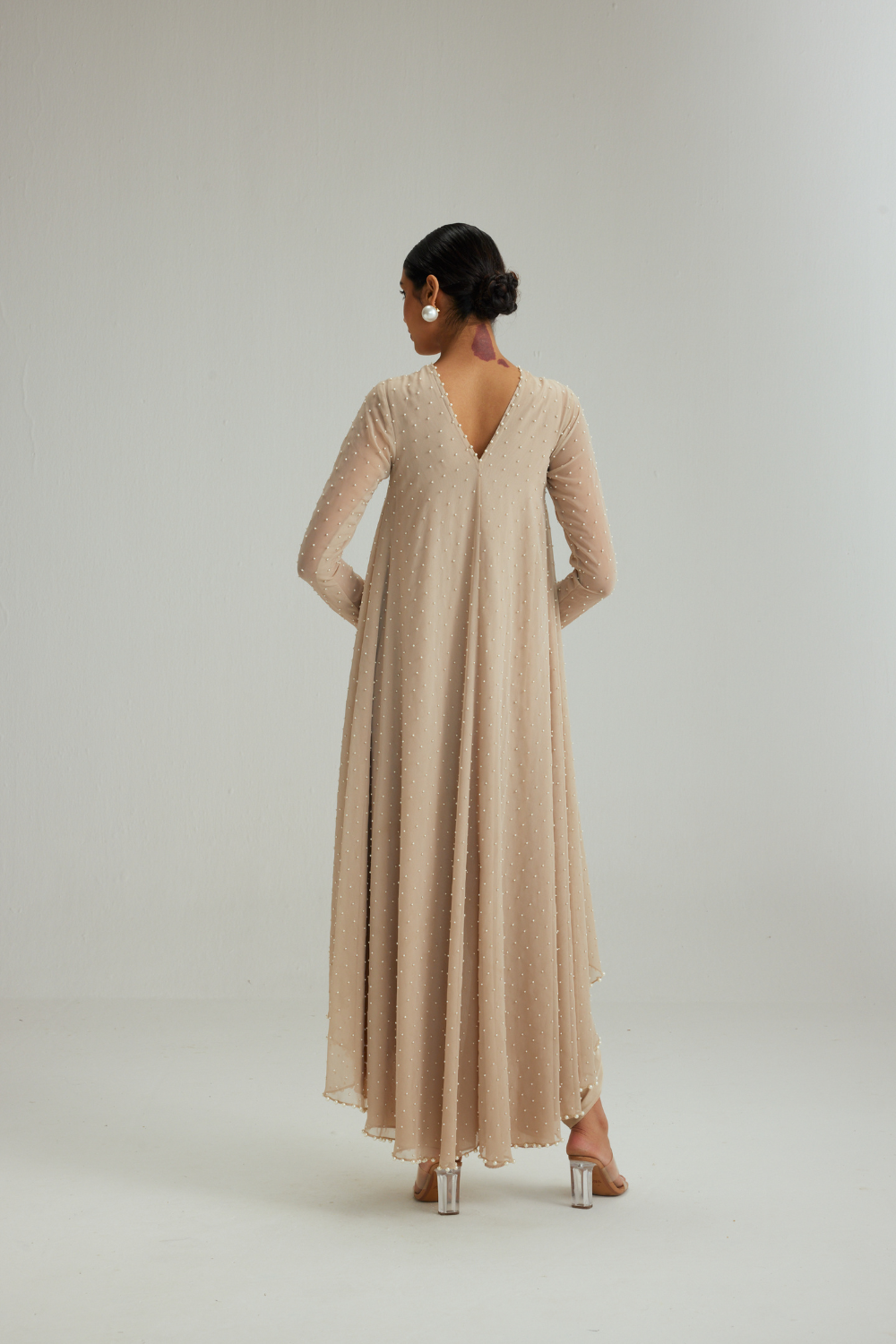 Light Beige pearl Kurta Set