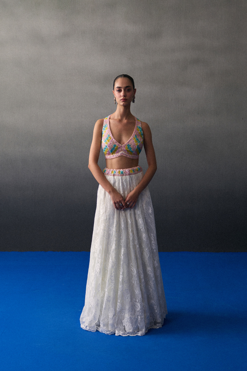 White Festive Lehenga Set