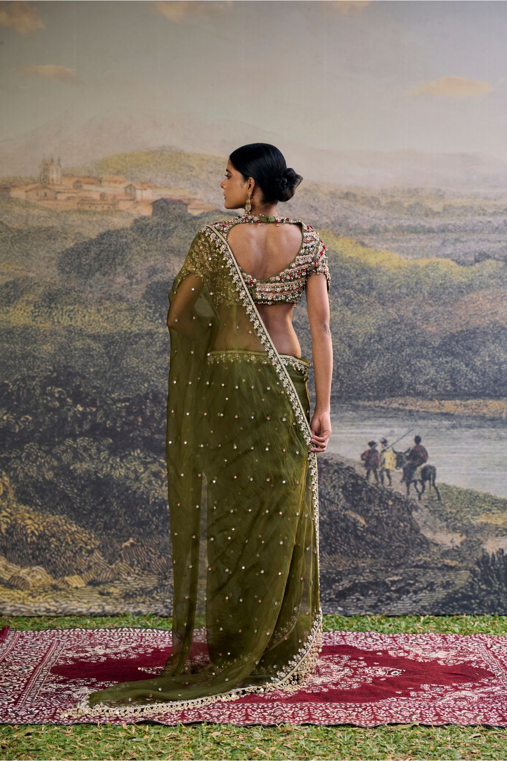Zoya Jewel Organza Saree Set