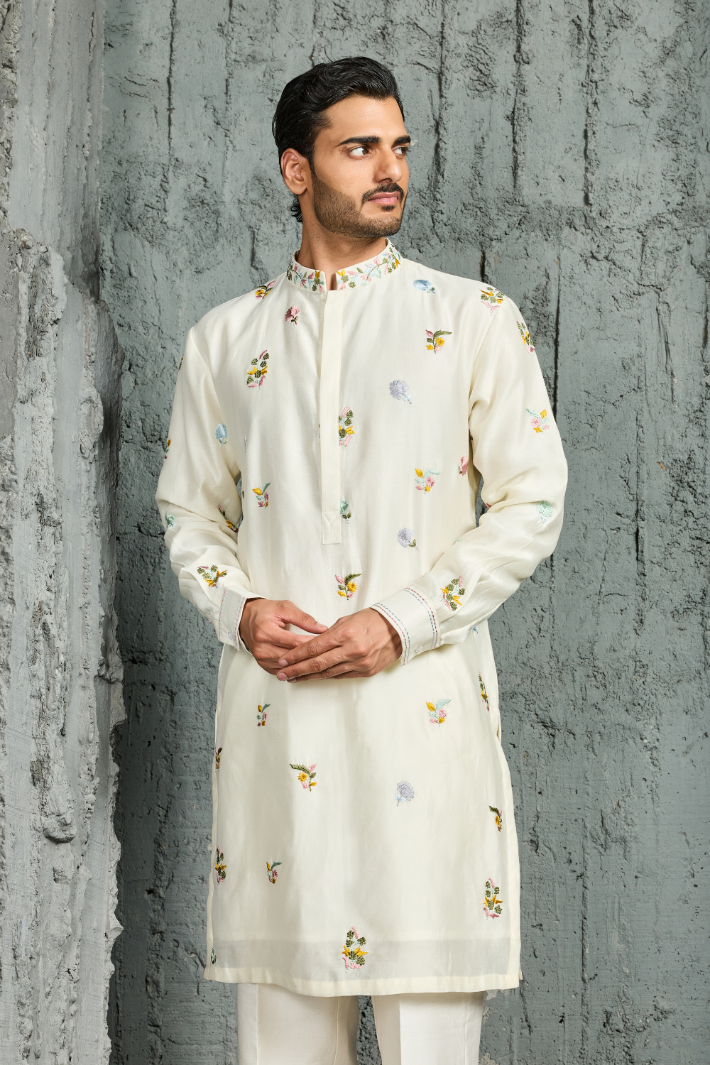 Ivory Gulmohar Bloom Waistcoat Set